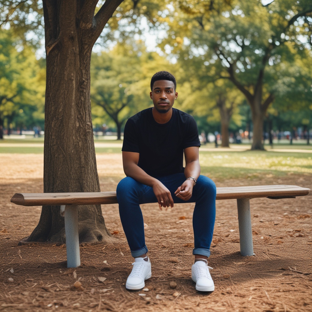 Black man in USA at a park